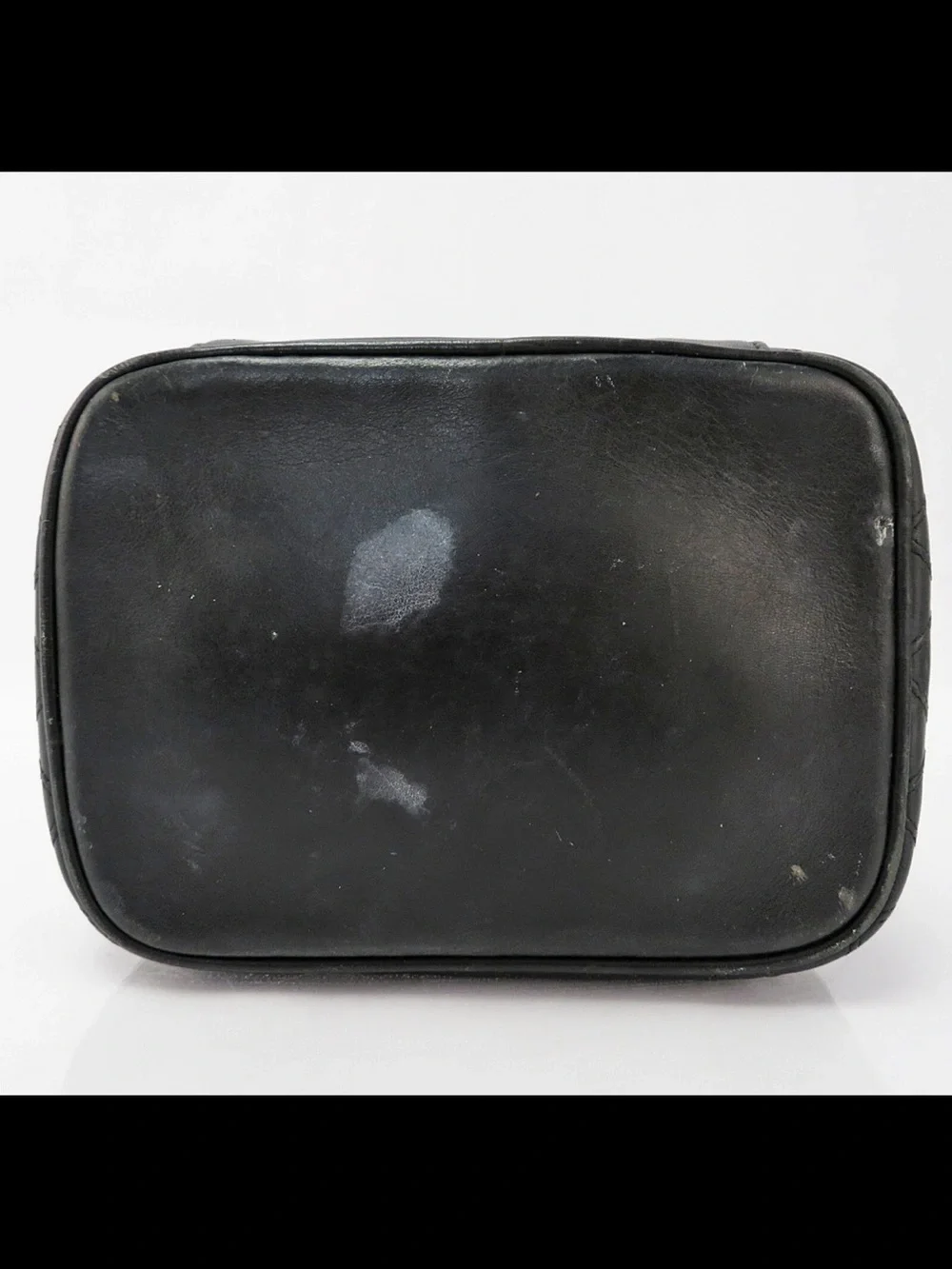 CHANEL Black Quilted Leather Vanity Case with Gold Hardware